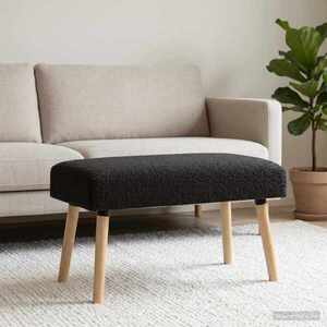 Imagine vidaXL bancă Simplu Negru 80 x 40 x 46 cm Bouclé