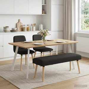 Imagine vidaXL bancă Simplu Negru 110 x 40 x 46 cm Bouclé