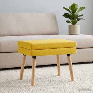Imagine vidaXL Bancă cu două straturi Galben Deschis 60 x 40 x 46 cm Țesătură