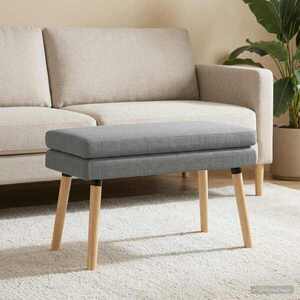Imagine vidaXL Bancă cu două straturi Gri deschis 80 x 40 x 47 cm Țesătură