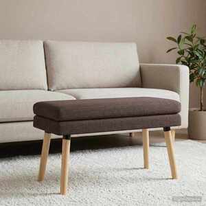 Imagine vidaXL Bancă cu două straturi Maro închis 80 x 40 x 47 cm Țesătură
