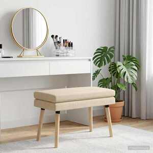 Imagine vidaXL Bancă cu două straturi Crem 80 x 40 x 47 cm Țesătură