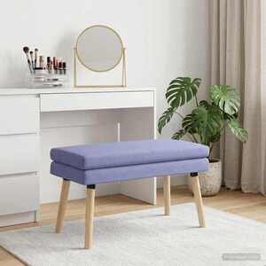 Imagine vidaXL Bancă cu două straturi Albastru Jeans 80 x 40 x 47 cm Țesătură