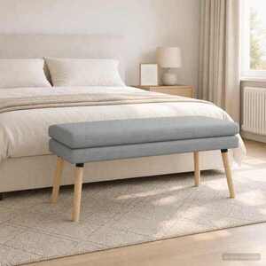 Imagine vidaXL Bancă cu două straturi Gri deschis 110 x 40 x 47 cm Țesătură