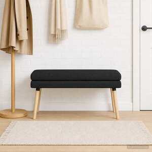 Imagine vidaXL Bancă cu două straturi Negru 110 x 40 x 47 cm Țesătură