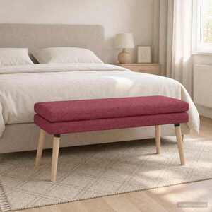 Imagine vidaXL Bancă cu două straturi Roșu Vin 110 x 40 x 47 cm Țesătură