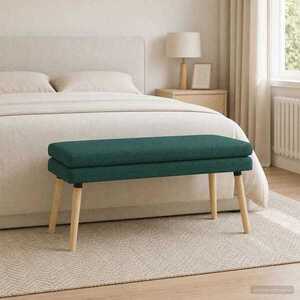 Imagine vidaXL Bancă cu două straturi Verde închis 110 x 40 x 47 cm Țesătură