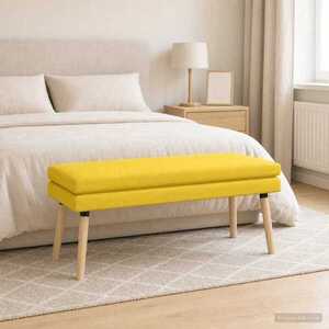 Imagine vidaXL Bancă cu două straturi Galben Deschis 110 x 40 x 47 cm Țesătură