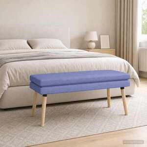 Imagine vidaXL Bancă cu două straturi Albastru Jeans 110 x 40 x 47 cm Țesătură