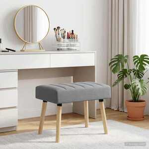 Imagine vidaXL Bancă cu tapițare canelată Gri deschis 60 x 40 x 45 cm Țesătură