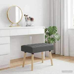 Imagine vidaXL Bancă cu tapițare canelată Gri închis 60 x 40 x 45 cm Țesătură
