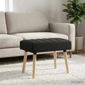 Imagine vidaXL Bancă cu tapițare canelată Negru 60 x 40 x 45 cm Țesătură