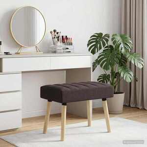 Imagine vidaXL Bancă cu tapițare canelată Maro închis 60 x 40 x 45 cm Țesătură