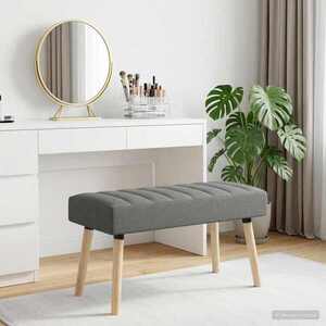 Imagine vidaXL Bancă cu tapițare canelată Gri închis 80 x 40 x 46 cm Țesătură