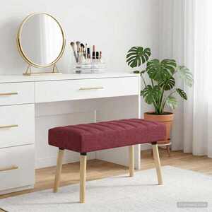 Imagine vidaXL Bancă cu tapițare canelată Roșu Vin 80 x 40 x 46 cm Țesătură