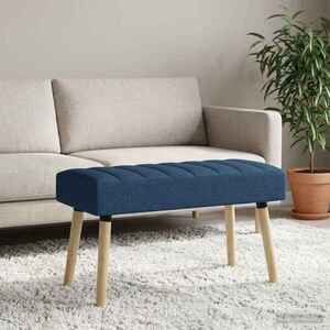 Imagine vidaXL Bancă cu tapițare canelată albastru 80 x 40 x 46 cm Țesătură