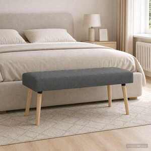 Imagine vidaXL Bancă cu tapițare canelată Gri închis 110 x 40 x 46 cm Țesătură