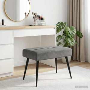 Imagine vidaXL Bancă cu butoane capitonate Gri închis 60 x 40 x 45 cm Catifea