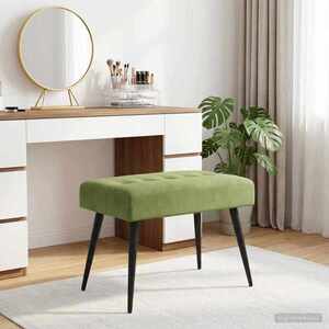 Imagine vidaXL Bancă cu butoane capitonate Verde deschis 60 x 40 x 45 cm