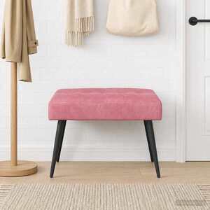 Imagine vidaXL Bancă cu butoane capitonate Roz 60 x 40 x 45 cm Catifea