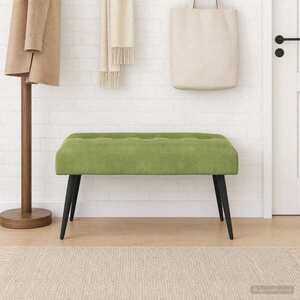 Imagine vidaXL Bancă cu butoane capitonate Verde deschis 80 x 40 x 46 cm
