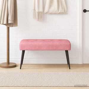 Imagine vidaXL Bancă cu butoane capitonate Roz 80 x 40 x 46 cm Catifea