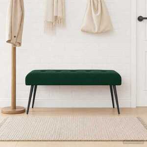 Imagine vidaXL Bancă cu butoane capitonate Verde închis 110 x 40 x 46 cm
