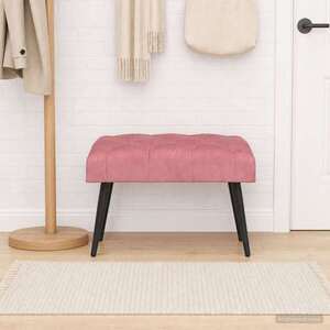Imagine vidaXL Bancă cu butoane capitonate Roz 60 x 40 x 45 cm Catifea