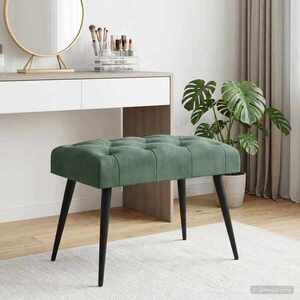 Imagine vidaXL Bancă cu butoane capitonate Verde Mării 60 x 40 x 45 cm Catifea
