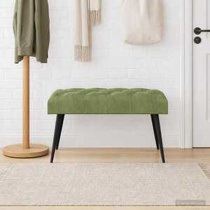 Imagine vidaXL Bancă cu butoane capitonate Verde deschis 80 x 40 x 46 cm