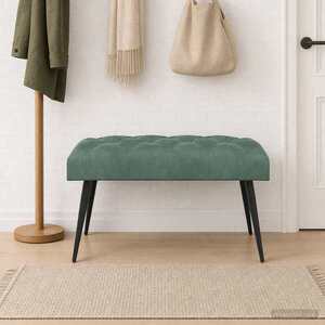 Imagine vidaXL Bancă cu butoane capitonate Verde Mării 80 x 40 x 46 cm Catifea