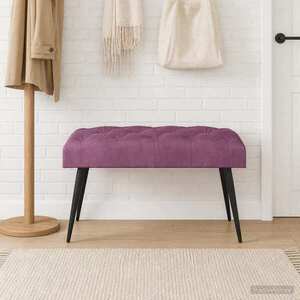 Imagine vidaXL Bancă cu butoane capitonate Violet 80 x 40 x 46 cm Catifea