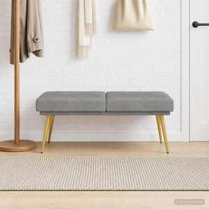 Imagine vidaXL Bancă cu două straturi Gri deschis 120 x 45 x 46 cm Catifea