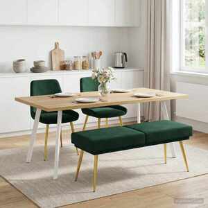 Imagine vidaXL Bancă cu două straturi Verde închis 120 x 45 x 46 cm Catifea