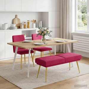 Imagine vidaXL Bancă cu două straturi Roșu Vin 120 x 45 x 46 cm Catifea