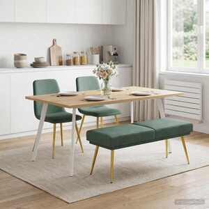 Imagine vidaXL Bancă cu două straturi Verde Mării 120 x 45 x 46 cm Catifea