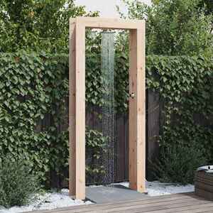 Imagine vidaXL Duș exterior 226 cm Lemn masiv de pin și oțel inoxidabil