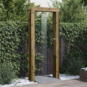 Imagine vidaXL Duș exterior 226 cm Lemn de pin impregnat și oțel inoxidabil