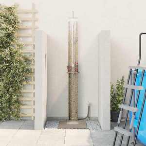 Imagine vidaXL Duș exterior 246 cm Lemn de pin impregnat și oțel inoxidabil