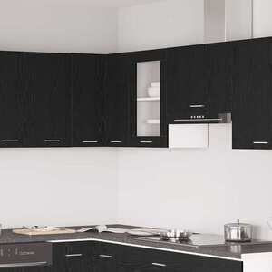 Imagine vidaXL Dulap suspendat din sticlă, stejar negru, 40x31x60 cm, lemn prelucrat