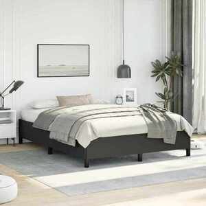 Imagine vidaXL Cadru de pat fără saltea, negru, 152x203 cm, piele ecologică, Queen