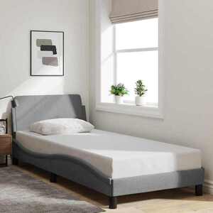 Imagine vidaXL Cadru de pat Dover gri deschis, 90x190 cm, material textil