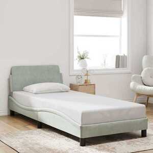 Imagine vidaXL Cadru de pat Dover gri deschis, 90x190 cm, catifea