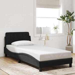 Imagine vidaXL Cadru de pat Dover negru, 90x190 cm, catifea