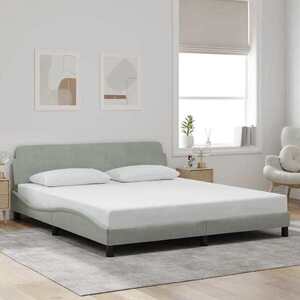 Imagine vidaXL Cadru de pat Dover gri deschis 180x200 cm catifea