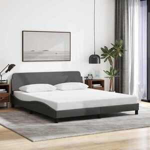 Imagine vidaXL Cadru de pat Dover gri închis, 180x200 cm, material textil