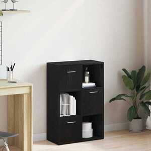 Imagine vidaXL Bibliotecă/Separator de cameră, stejar negru, 60, 5x30x90 cm, lemn prelucrat