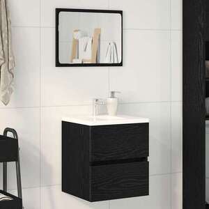 Imagine vidaXL Dulap chiuvetă baie, stejar negru, 41x38, 5x45 cm, lemn prelucrat