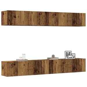 Imagine vidaXL Set mobilier TV de perete cu 4 piese, lemn vechi, 100x30x30 cm