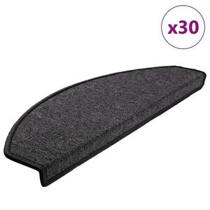 Imagine vidaXL Covorașe pentru scări, 30 buc., 65x24x4 cm, antracit, semirotunde, mari